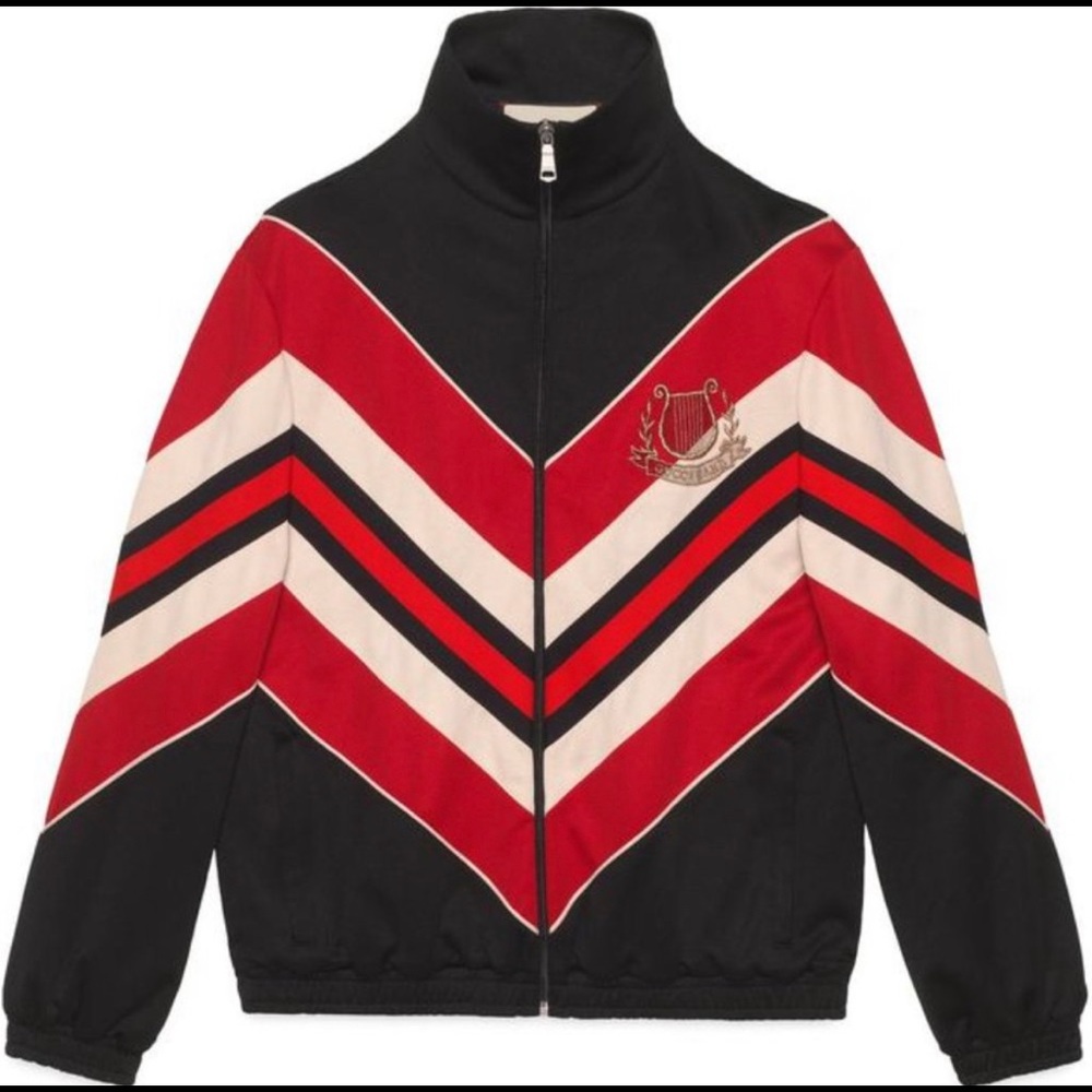 Gucci Chevron Red Stripe Track Jacket with Lyre Sz M - Picture 1 of 11